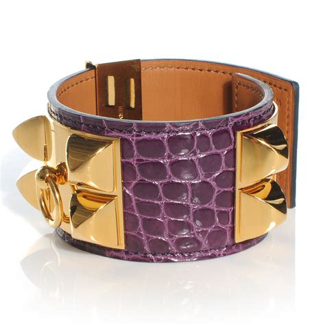 hermes collier de chien crocodile|Mehr.